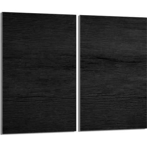 Glasschutzplatte für Herd 2x30x52 Schwarz (1/5)