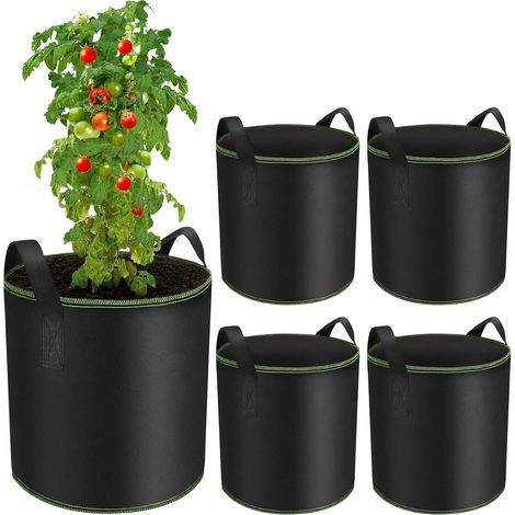 x 40L Grow Bags with Handles, Non-Woven Fabric Pots for Vegetables, Flowers and Garden (1/5)