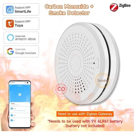 Tuya Rilevatore Smart ZigBee Combinato Monossido di Carbonio e Fumo con Allarme (1/5)