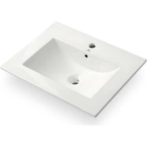 Lavabo incasso rettangolare NORDIS ceramica 61 cm Bianco