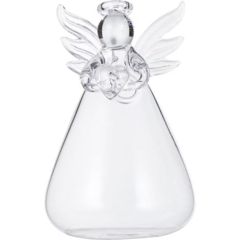 Hängevase aus klarem Borosilikatglas, Engelsform, ideal (1/5)