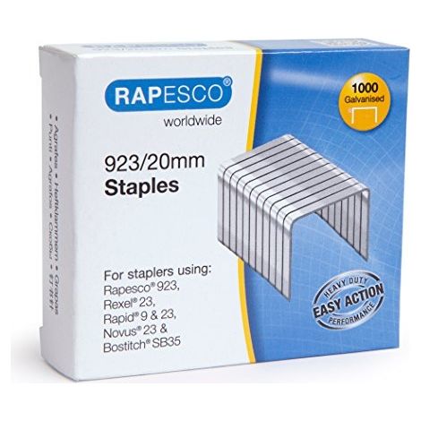 Grapas rapesco galvanizada 923/20 caja de 1000 unidades