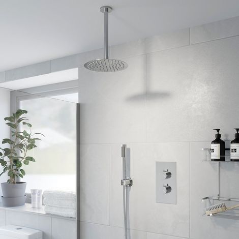 Thermostatic Concealed Round Shower Ceiling Mounted Pencil Handset Shower Head (1/5)