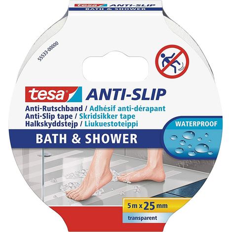 Tesa Bath & Shower cinta adhesiva antideslizante transparente 25 cm