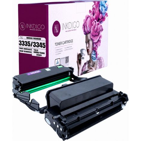 Inkdigo Trommel + Toner 106R03623 + 106R00555, kompatibel mit Xerox 3330, 3335 und 3345, TÜV-zertifiziert (1/4)