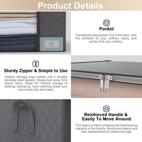4 organisateurs de rangement avec porte-clés pour garde-manger Badrum (gris) gris