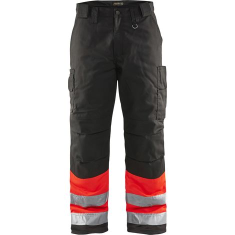 Pantalon haute visibilité hiver Rouge fluo/Noir - 186218115599 - Blaklader - taille 56