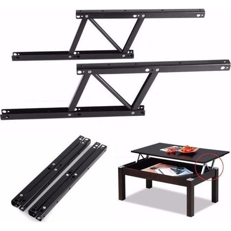 Charnière de table basse à levage pour table de salon, café ou thé, mécanisme de support en métal, lot de 2 pièces