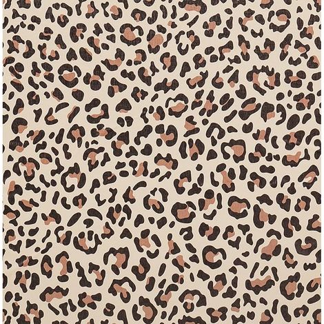 Leopard Print Wallpaper Sticker Peel and Stick Adhesive Paper Vinyl Coating Wall Sticker Rolls for Kitchen, Bathroom, Bedroom, Brown 44.5 x 500 cm (1/5)