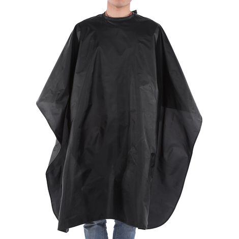 Cape de Coiffure Noir Professionnel Imperméable, Robe de Barbier Adulte, Tablier de Salon Coupe Cheveux, Poncho Homme Femme, Anti-Taches (1/5)