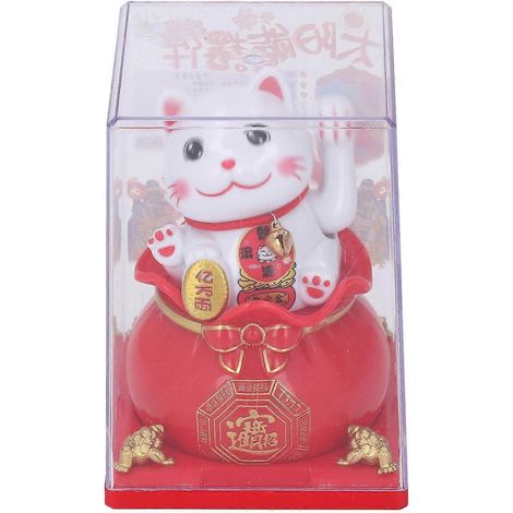 Statue de chat porte-bonheur à bras automatique, alimentée à l'énergie solaire, chat porte-bonheur accueillant la richesse et l'argent.