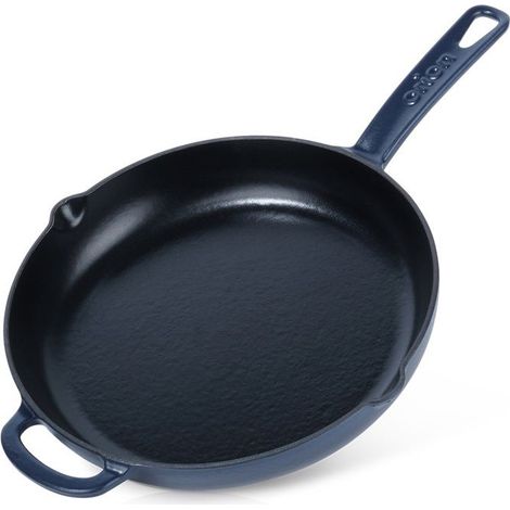 Poêle en fonte VILDE - Revêtement émaillé - 28 cm - Bleu marine (1/5)
