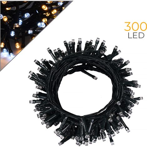 CATENA DI LUCI 300 LED BIANCHI E GIALLI - VERSATILE SICURA E RESISTENTE ALL'ACQUA IDEALE PER INTERNI ED ESTERNI (1/5)