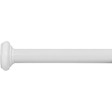 WURKO barra baño v20 105/185 cm recta blanca , Barra de baño recta redonda de 20mmExtensible 105 a 185cmLacada en blancoFácil aplicación, sistema de ventosas, no necesi (1/2)