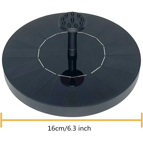 (PQ 16CM) Mini fontaine solaire flottante pour bassin, étang ou cascade, décoration de jardin, bain d'oiseaux extérieur. (1/5)