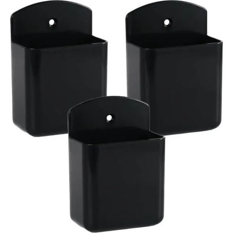3PCS Porte-stylo Mural,Boîtier De Télécommande Mural Support,Range Telecommande Mural,Support Mural Auto-adhésif, Mural Noir,yd (1/4)