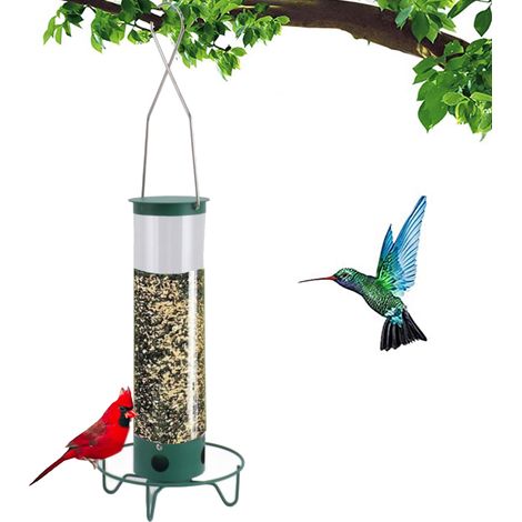 Mangeoire suspendue en fer forgé pour colibris, mangeoire rotative anti-écureuils et pour oiseaux sauvages, mangeoire suspendue en plastique (1/5)