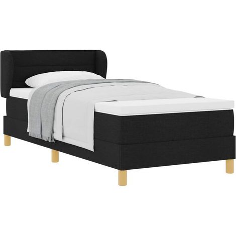 Matelas à ressorts avec sommier noir, dimensions 80 x 200 cm, revêtement en tissu. (1/5)
