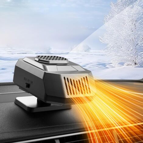 Chauffage de voiture 12V 200W à connecter à l'allume-cigare, dégivreur de pare-brise et désembueur, chauffage/refroidissement rapide, dégivreur de voiture avec base réglable à 360° pour voiture (1/5)