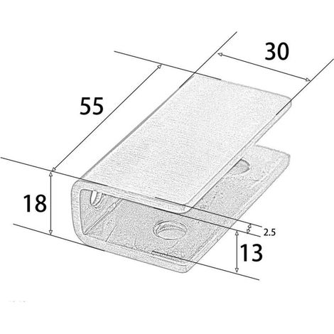 4 Pièces Pince à Verre en Acier Inoxydable Support D'étagère en Verre Réglable Pince à verre Rectangulaire de 8-12 mm d'Épaisseur Pince à Verre Inox pour Balustrade Escalier Salle Bains, avec (1/3)