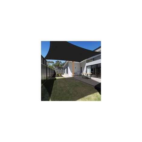Rechteckiges Sonnensegel 2x3m, schwarz, wasserdicht, UV-Schutz, Markise für Garten, Terrasse, Patio, Pool, inklusive losem Seil (1/5)