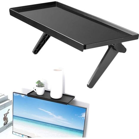 Étagère supérieure pour téléviseur support de rangement pour décodeur câble et haut parleur fixation sur TV pour accessoires multimédia (1/5)