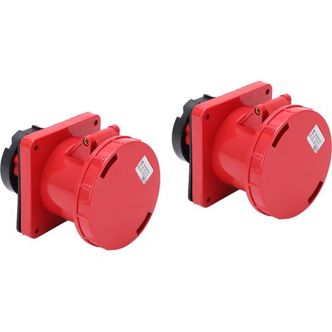 2 prises industrielles droites 125A 3 phases IP67 étanches encastrées 380-415V (3P+E 4 broches) (1/5)