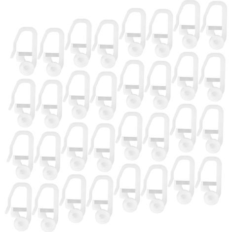 Crochets De Rideau De Bain 25 Mm Plastique Résistant Poulie pour Tringle à Rideaux Salle De Bain Usage Domestique Lot de 50 Pièces (1/5)