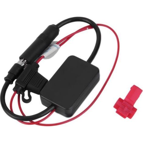 Antenne FM - Amplificateur Signal Radio Automobile - 12 V DC - Gain 12 à 13 dB - Impédance 75 Ω - Dimensions 55 x 35 x 15 mm - 1 Pièce (1/4)