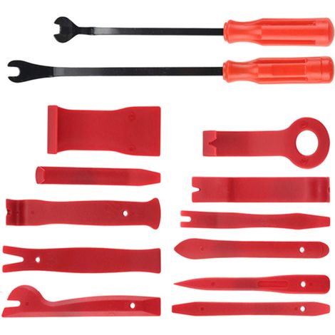 Kit de démontage complet de 13 pièces pour panneaux audio de porte de voiture, en polypropylène rouge, facile à utiliser et léger. (1/5)
