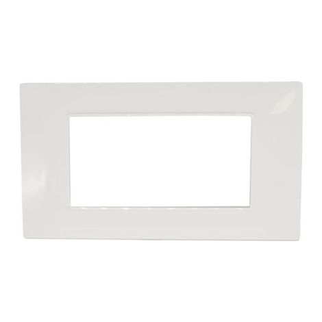 Mapam GEM Placca bianca 4 moduli in tecnopolimero T2 compatibile Vimar Plana - 6004-01
