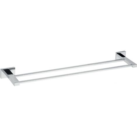 Porte-serviettes double PLAZA en laiton chromé 12x62,5x3,5 cm (1/3)