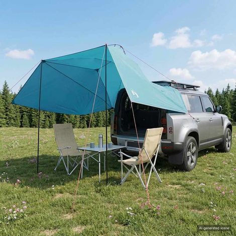 vidaXL Tenda da auto con tetto Blu 350 x 250 cm Poliestere e (1/5)