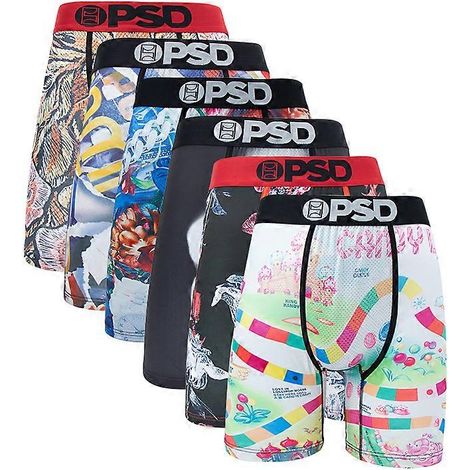 Lot de 6 boxers imprimés tendance pour homme, tailles S à XL, référence PSD-6ST7 (1/3)