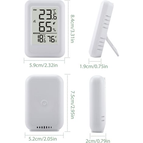 Nouveau Thermomètre Hygromètre Intérieur Extérieur 2025 Multifonction sans Fil Affichage Numérique-KZQ (1/4)