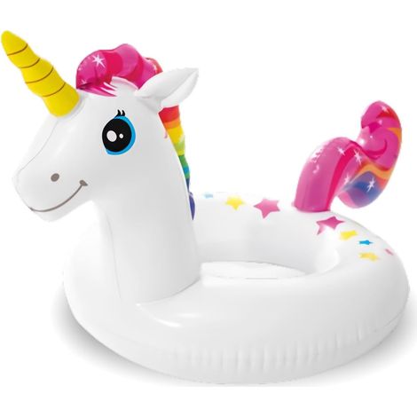 JSSEVN-Bouee Licorne Fille Enfant, 58cm Anneau de Natation Enfant 3-8 Ans PVC Bouée Piscine Licorne, Anneau de Natation Gonflable Enfants (1/4)