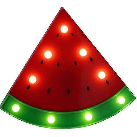 Lampe de chevet, veilleuse LED en forme de pastèque pour chambre d'enfant, fonctionne à piles, idéale pour offrir. (1/5)