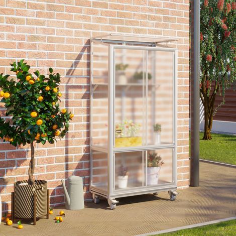 Vitavia Balkongewächshaus "Polis", aluminium eloxiert, 4 mm HKP mit Rollfundament