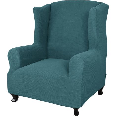 Housse De Fauteuil À Accoudoirs - Élastique Hautement Extensible En Jacquard Spandex - Pour Fauteuils Classiques À Ailes - 1 Pièce - Blanc Cassé (1/5)