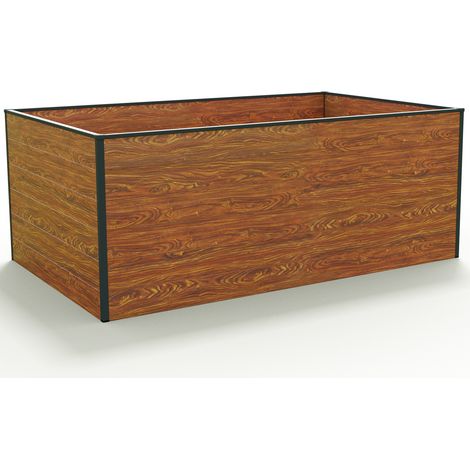 GFP Huerto urbano Jardinera Aluminio Christina - 195 x 119 x 77 cm Estructura estable y resistente a la intemperie con perfiles de cámara hueca de aluminio - óptica de madera - Hecho en Austria