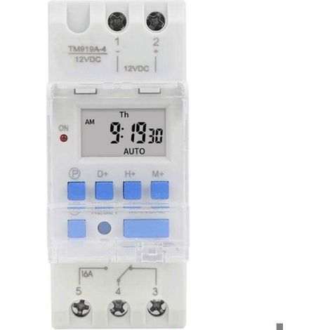 Interrupteur temporisé hebdomadaire - - 12V DC - 16A - Écran LCD - Fonction compte à rebours - Batterie amovible (1/4)
