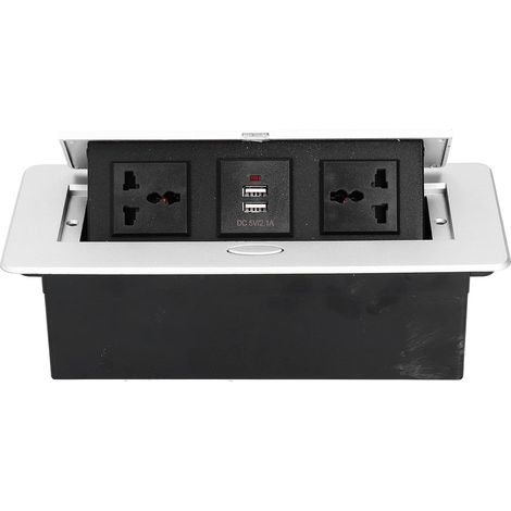 Pop-up Floor Power Outlet, Dual 3-Hole USB Port with Indicator (1/5)