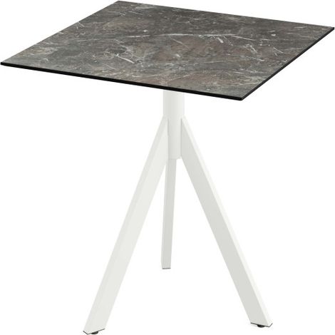 Infinity Tripod table de bistrot avec piètement blanc + plateau HPL Galaxy Marble 70x70 cm - Feros (1/4)