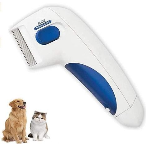 Elektrischer Flohkamm für Haustiere, elektrischer Kamm für Hunde und Katzen zur Entfernung von Flöhen und Zecken. (1/4)