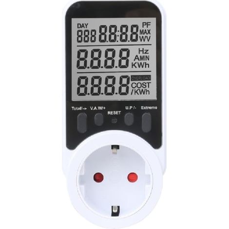 Contatore elettrico con funzione reset Gestione efficiente dei costi dell'elettricità Presa per contatore elettrico Controllo dei costi energetici Controllo dei costi energetici Contatore delle appare (1/5)