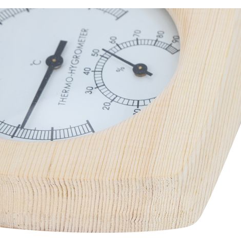 Thermomètre-Hygromètre en Bois pour Sauna et Salle de Bain - Accessoire de Salle de Sauna (1/5)