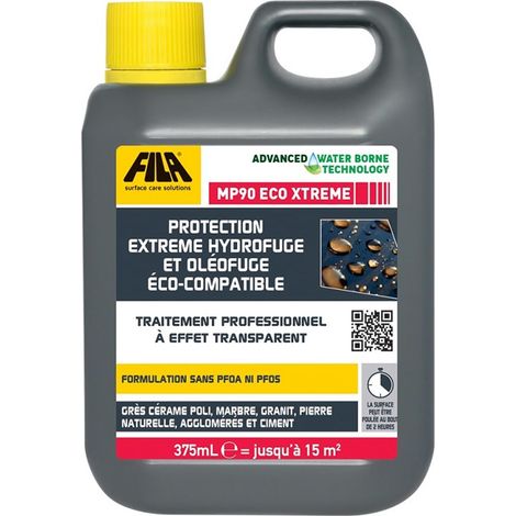 Fila – Protection hydrofuge et oléofuge MP90 ECO XTREME – Bidon 1L – Anti-graffitis – Réduit l'absorption des taches – Pour marbre et pierre naturelle