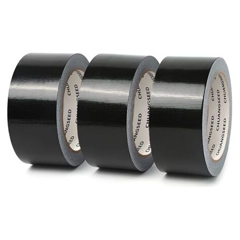 Lot de 3 rubans adhésifs en tissu noir 220 microns x 50 mm x 20m, gaffer noir,ruban adhésif americain de réparation d'étanchéité,heavy duty duct tape,ruban large resistant noir (1/5)