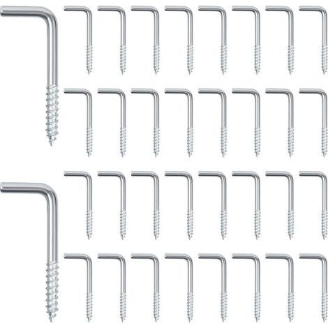 2.5x13x25mm,100Pcs L Hook Bolts Right Angle Screw Hook L Shaped Straight Slot Hook Screw L Hook Galvanized Screw Hook Wall Hook