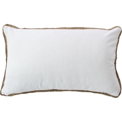 Coussin Déco en Coton "Natura" 30x50cm Blanc (1/2)